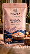 NAZIA Himalayan Pink Salt 500g premium soft rose pouch