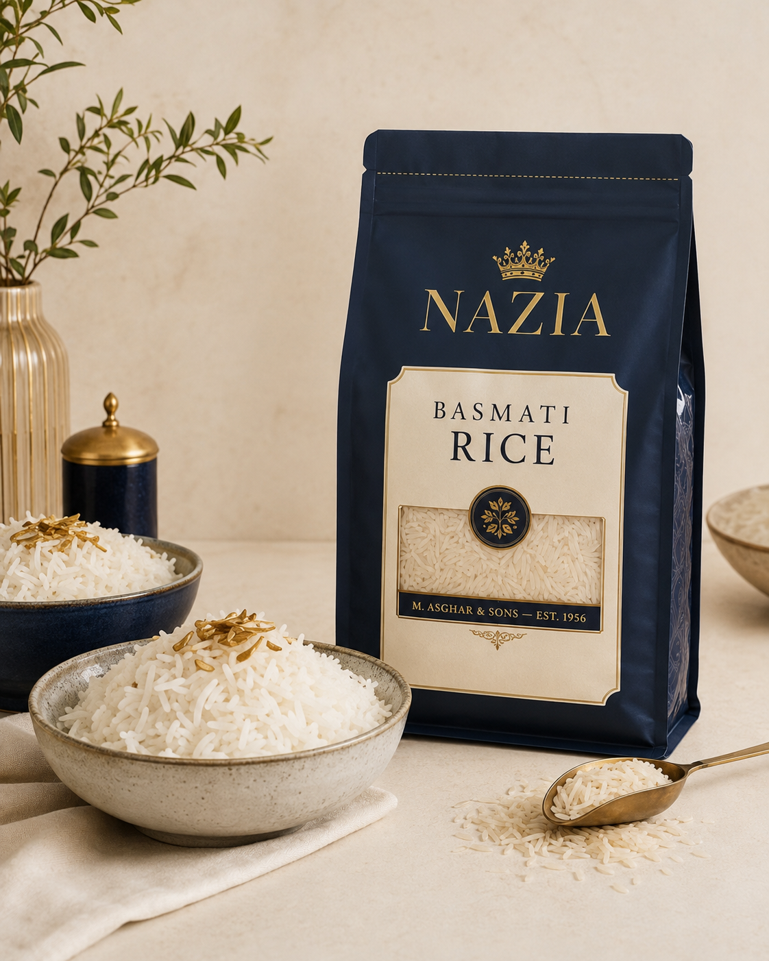 NAZIA premium basmati rice editorial image